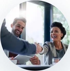 Confident Handshake Between a Woman and a Man Finalizes Their Business Deal