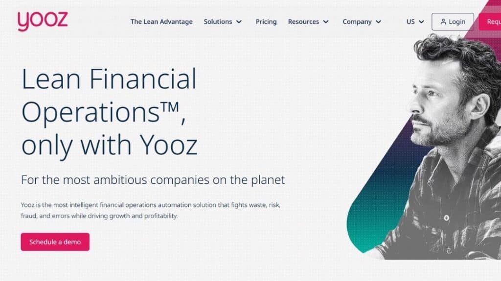 Man representing Yooz lean financial operations automation platform for intelligent financial process optimization and fraud prevention
